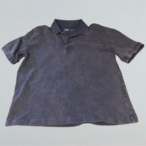 Washed Blue Hollister Boxy Crop Polo Shirt